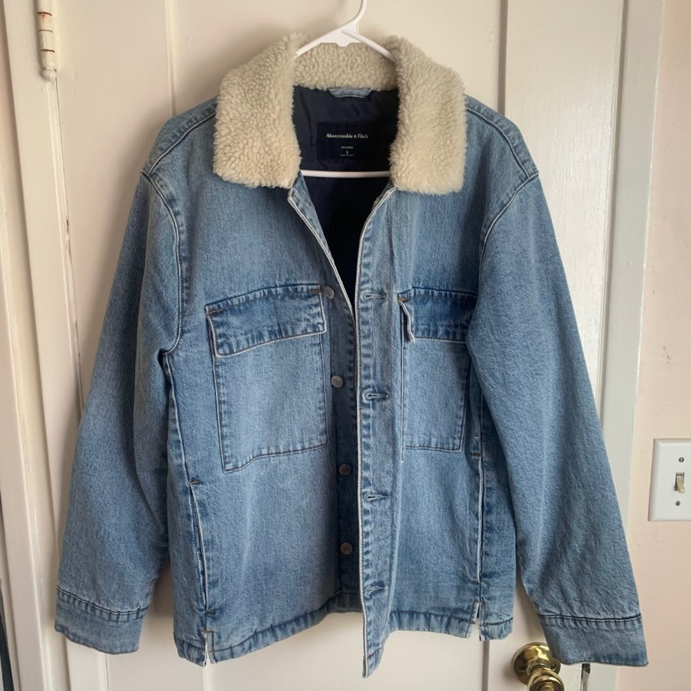 Abercrombie Sherpa Collar Denim Shirt Jacket
